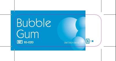 Flavor Label (60 Second Taste Bubble Gum Flavor Label 0410)